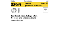 100 Stück, Artikel 88965 Messing Form R 1 galvanisch vernickelt Rosettenscheiben, Auflage offen, für Senk- und Linsensenkköpfe - Abmessung: 7,0 x12,5 x3,2