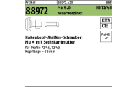 20 Stück, Artikel 88972 Mu 4.6 HS 72/48 feuerverzinkt Hammerkopf-/Halfen-Schrauben, mit Sechskantmutter - Abmessung: M 20 x 50