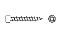 100 Stück, Artikel 89014 Stahl SPAX Zyko-T WIROX SPAX Schrauben für Holz, Glas und Fassaden, Spitze, Zylinderkopf, T-STAR - Abmessung: 6 x 140 -T30