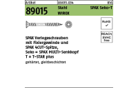 500 Stück, Artikel 89015 Stahl SPAX Seko-T Oberfläche WIROX SPAX verlegeschrauben mit Fixiergewinde und Spitze, Senkkopf, T-STAR - Abmessung: 4,5 x 60 -T20