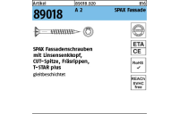 100 Stück, Artikel 89018 A 2 SPAX Fassade SPAX Fassadenschrauben mit Spitze, Linsensenkkopf, Fräsrippen, T-STAR - Abmessung: 4,5 x 60/37 -T