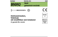 50 Stück, Artikel 89092 Stahl CE Tellerkopf-T galvanisch verzinkt Holzbauschrauben CE Tellerkopf, Innensechsrund - Abmessung: 8 x 380 -T40