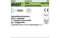 1000 Stück, Artikel 89097 Stahl CE Seko-Z-Tg galvanisch verzinkt Spanplattenschrauben, Senkkopf, Pozidriv-Kreuzschlitz, Teilgewinde - Abmessung: 3,5 x 30/18 -Z