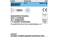 100 Stück, Artikel 89097 A 2 CE Seko-Z-Tg Spanplattenschrauben, Senkkopf, Pozidriv-Kreuzschlitz, Teilgewinde - Abmessung: 4 x 60 -Z