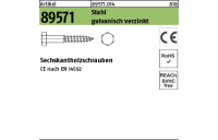 25 Stück, Artikel 89571 Stahl CE galvanisch verzinkt Sechskantholzschraube - Abmessung: 12 x 260