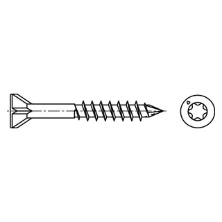 Artikel 88195 Stahl SPAX-MF-T Oberfläche WIROX SPAX Schrauben mit Spitze, mit kleinem 60° Fräskopf, für Massivholz Abmessung: 3,5x45/25-T10, Inhalt: 500 Stück