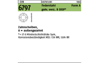 500 Stück, ~DIN 6797 Federstahl Form A galv. verz. 8 DiSP Zahnscheiben, außengezahnt - Abmessung: A 4,3