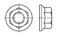 1000 Stück, DIN 6923 10 Sechskantmuttern mit Flansch - Abmessung: M 5