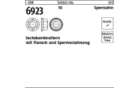 1000 Stück, ~DIN 6923 10 Sperrzahn Sechskantmuttern mit Sperrverzahnung und Flansch - Abmessung: M 5