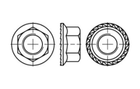 1000 Stück, ~DIN 6923 8 Sperrzahn Sechskantmuttern mit Sperrverzahnung und Flansch - Abmessung: M 4