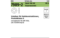 100 Stück, DIN 7989-2 Stahl 100 HV PK A feuerverzinkt Scheiben für Stahlkonstruktionen, Produktklasse A - Abmessung: 20/22 x 37 x8