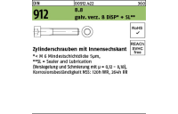 200 Stück, DIN 912 8.8 galv. verz. 8 DiSP + SL Zylinderschrauben mit Innensechskant - Abmessung: M 6 x 45