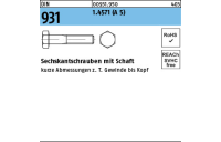 1 Stück, DIN 931 1.4571 (A 5) Sechskantschrauben mit Schaft - Abmessung: M 16 x 140