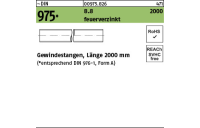 1 Stück, ~DIN 975 8.8 2000 feuerverzinkt Gewindestangen, Länge 2000 mm - Abmessung: M 12 x 2000