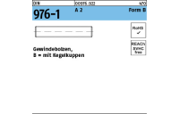 25 Stück, DIN 976-1 A 2 Form B Gewindebolzen, mit Kegelkuppen - Abmessung: BM 10 x 180