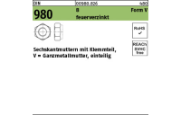 100 Stück, DIN 980 8 Form V feuerverzinkt Sechskantmuttern mit Klemmteil, Ganzmetallmuttern, einteilig - Abmessung: V M 12