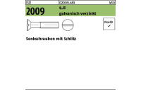 2000 Stück, ISO 2009 4.8 galvanisch verzinkt Senkschrauben mit Schlitz - Abmessung: M 4 x 8