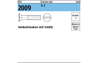 100 Stück, ISO 2009 A 2 Senkschrauben mit Schlitz - Abmessung: M 8 x 100