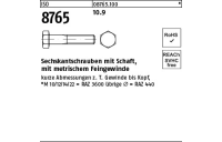 200 Stück, ISO 8765 10.9 Sechskantschrauben mit Schaft, mit metrischem Feingewinde - Abmessung: M 8 x1 x 40