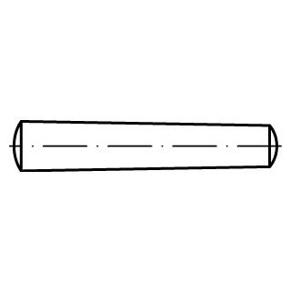 25 Stück, DIN 1 1.4305 Form B Kegelstifte, Kegel 1 : 50, gedreht - Abmessung: B 10 x 36