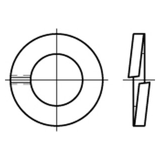 100 Stück, DIN 127 1.4310 Form B Federringe, glatt - Abmessung: B 24