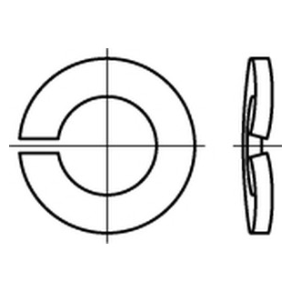 100 Stück, DIN 128 1.4310 Form A Federringe, gewölbt - Abmessung: B 20