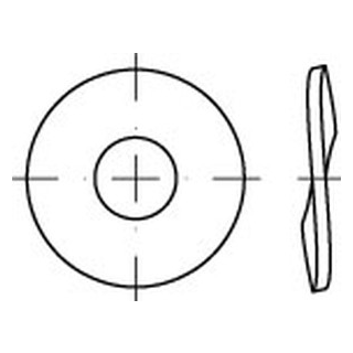 100 Stück, DIN 137 1.4310 Form B Federscheiben, gewölbt - Abmessung: B 22