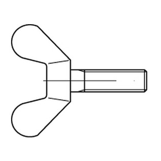 50 Stück, DIN 316 A2  Flügelschrauben, runde Flügel, deutsche Ausführung - Abmessung: M 6  x 12