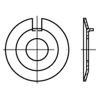 100 Stück, DIN 432 A2  Scheiben mit Außennase - Abmessung: 6,4