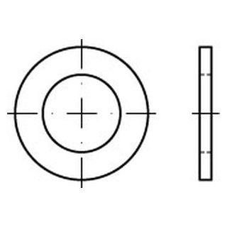 1000 Stück, DIN 433 A2  Scheiben - Abmessung: 3,7 x 7 x 0.5