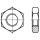 50 Stück, DIN 439 A2  Fein Sechskantmuttern, niedrige Form mit metrischem Fein-/Linksgewinde, mit Fase - Abmessung: BM 20 x 1,5