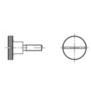 50 Stück, DIN 465 1.4305  Rändelschrauben, hohe Form - Abmessung: M 3  x 8