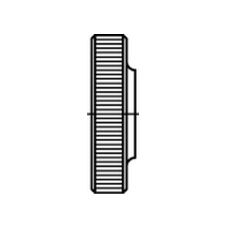 100 Stück, DIN 467 1.4305 Rändelmuttern, niedrige Form - Abmessung: M 2