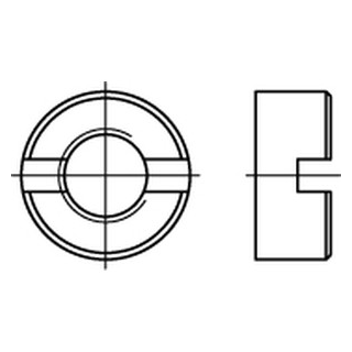 100 Stück, DIN 546 A4 Schlitzmuttern - Abmessung: M 8