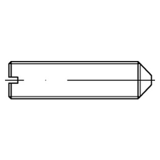 200 Stück, DIN 553 1.4305 Gewindestifte mit Schlitz und Spitze - Abmessung: M 1,6 x 8
