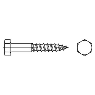 100 Stück, DIN 571 A4  Sechskant-Holzschr. - Abmessung: M 10 x 45