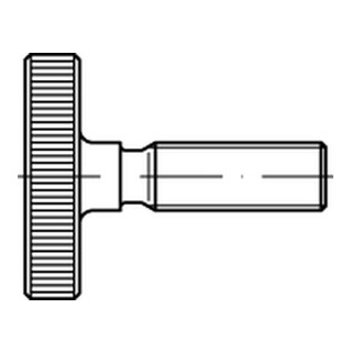 50 Stück, DIN 653 1.4305  Rändelschrauben, niedrige Form - Abmessung: M 2 x 10