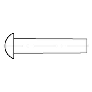 500 Stück, DIN 660 A2  Halbrundniete - Abmessung: M 2 x 20