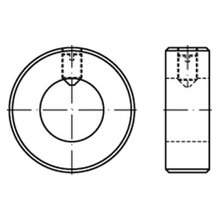 25 Stück, DIN 705 A2 Stellringe mit Gewindestift ISO 4027 A2 M 8X12 - Abmessung: A 24 x 40 x 16