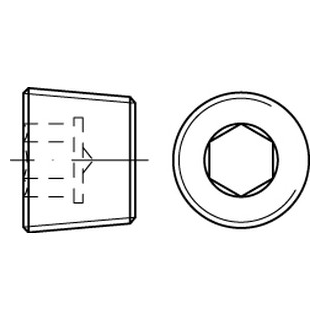 50 Stück, DIN 906 A4  keg.-Fein verschlussschrauben mit Innensechskant, mit kegeligem Feingewinde - Abmessung: M 12 x 1,5