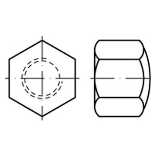 10 Stück, DIN 917 A4 Sechskant-Hutmuttern, niedrige Form - Abmessung: M 36