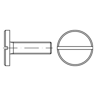 100 Stück, DIN 921 1.4305 Flachkopfschrauben mit Schlitz und großem Kopf - Abmessung: M 3 x 12