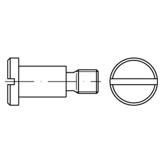100 Stück, DIN 923 1.4305 Flachkopfschrauben mit Schlitz und Ansatz - Abmessung: M 4 x 8