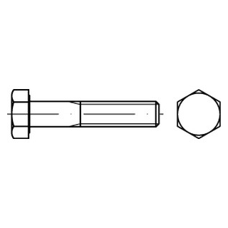 5 Stück, DIN 931 A2 Sechskantschrauben mit Schaft - Abmessung: M 24 x 460
