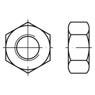 50 Stück, DIN 934 A4  Fein Sechskantmuttern mit metrischem Fein-/Linksgewinde - Abmessung: M 16 x 1,5