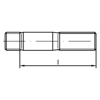 200 Stück, DIN 938 A2 Stiftschrauben, Einschraubende = 1 d - Abmessung: M 5 x 120