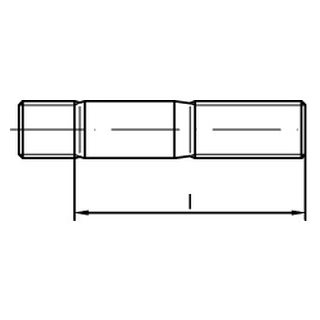 200 Stück, DIN 939 A2 Stiftschrauben, Einschraubende = 1,25 d - Abmessung: M 8 x 60