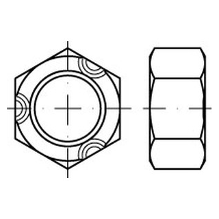 10 Stück, Artikel 980 A2 Form V Sechskantmuttern, mit Klemmteil, Ganzmetallmutter, einteilig (Gleitmo) - Abmessung: VM 24