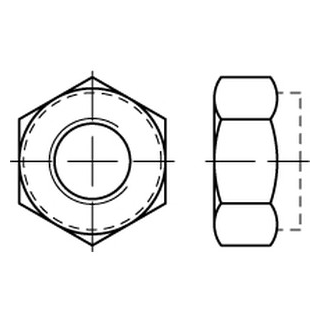 500 Stück, ~DIN 985 A2-70  Sechskantmutter mit Klemmteil, mit nichtmetallischem Einsatz, niedrige Form (Gleitmo) - Abmessung: M 5