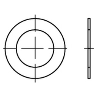 100 Stück, DIN 988 A2  Passscheiben - Abmessung: 4 x 8 x 0.2